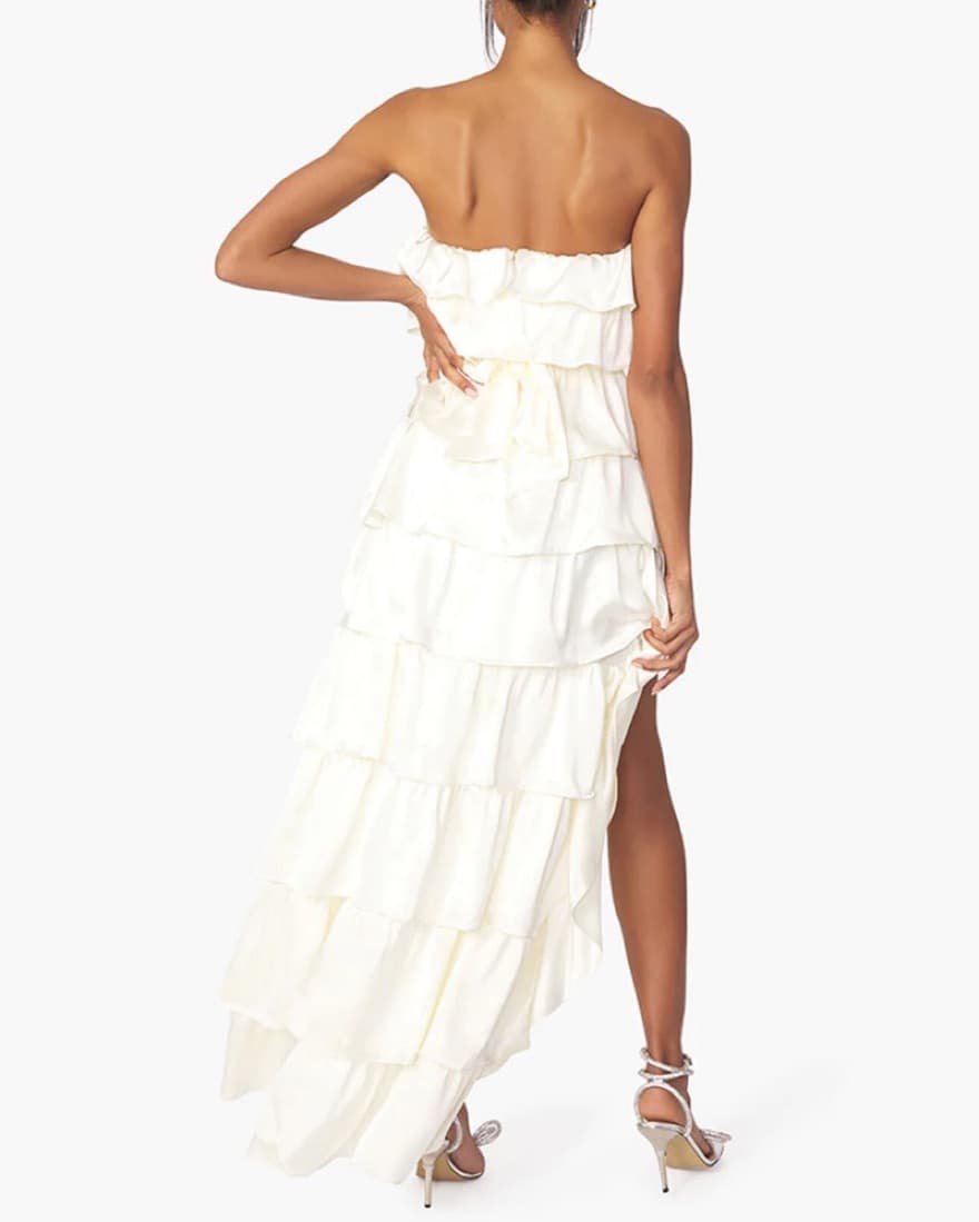 weworewhat tiered satin charmeuse ruffle - Image 3