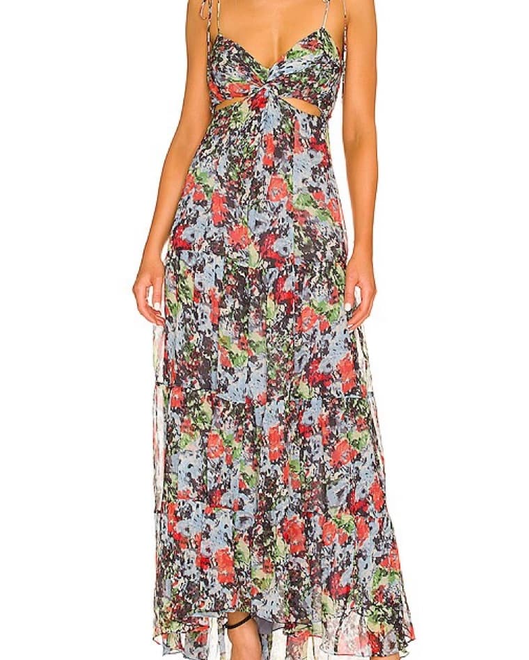 Cinq A Sept Floral Cutout Maxi Dress - Image 4