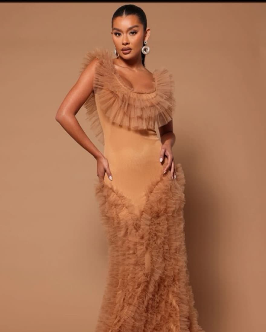 Fashion nova Gwen Tulle Ruffle Gown - Image 1