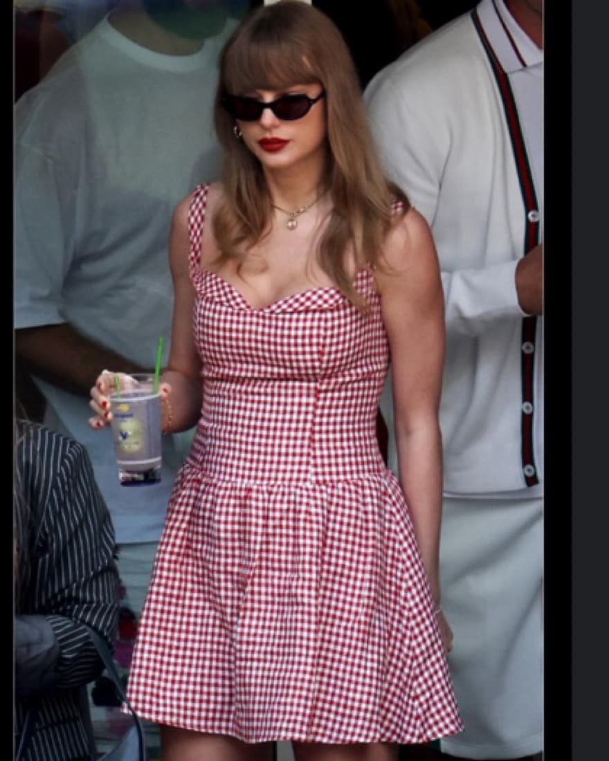 Reformation Linen Checkered Sora Dress - Image 1