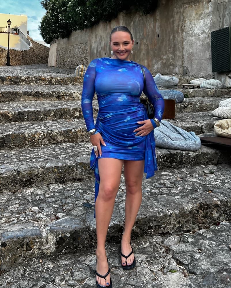 Captivating Blue Ruched Mini Dress - Image 1