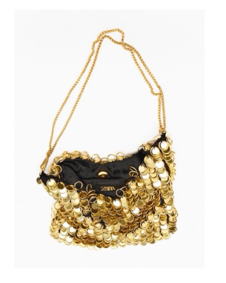 Gold Mettalic Beaded Shoulder Bag - Image 4