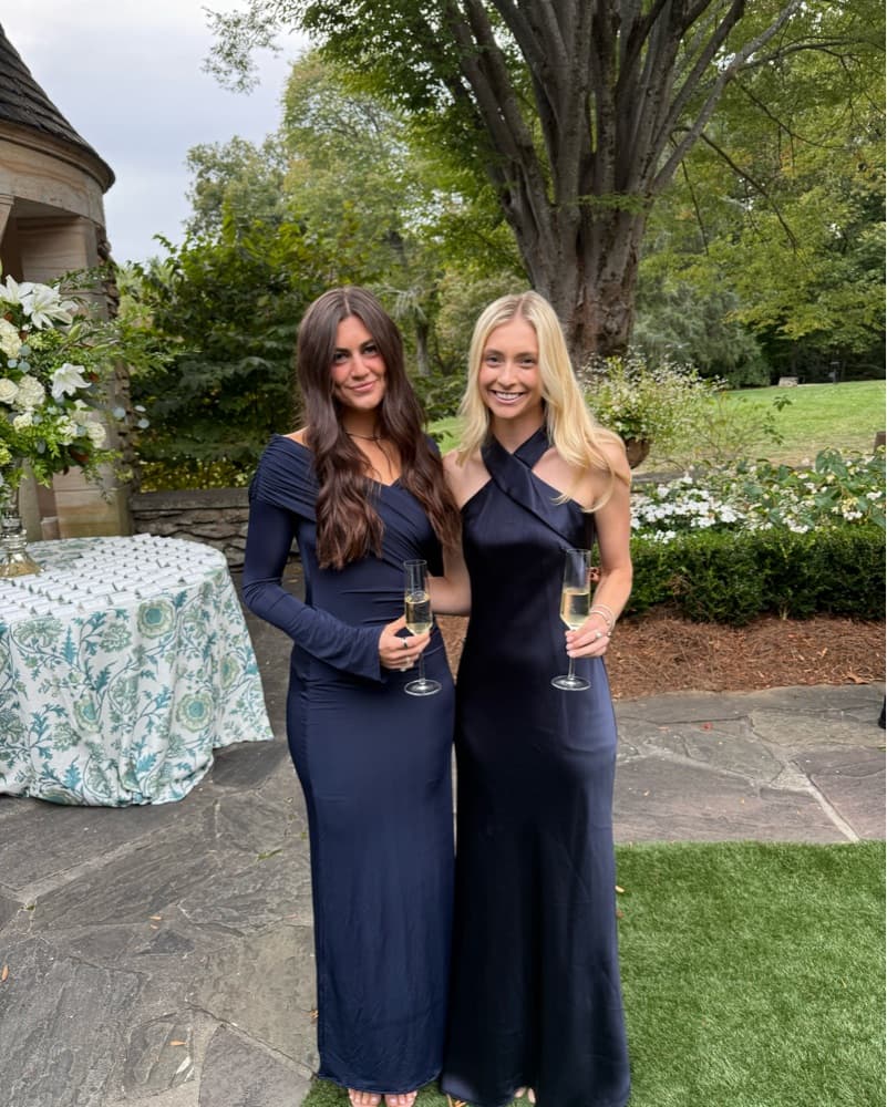 Navy Blue Off The Shoulder Dress  - Image 2