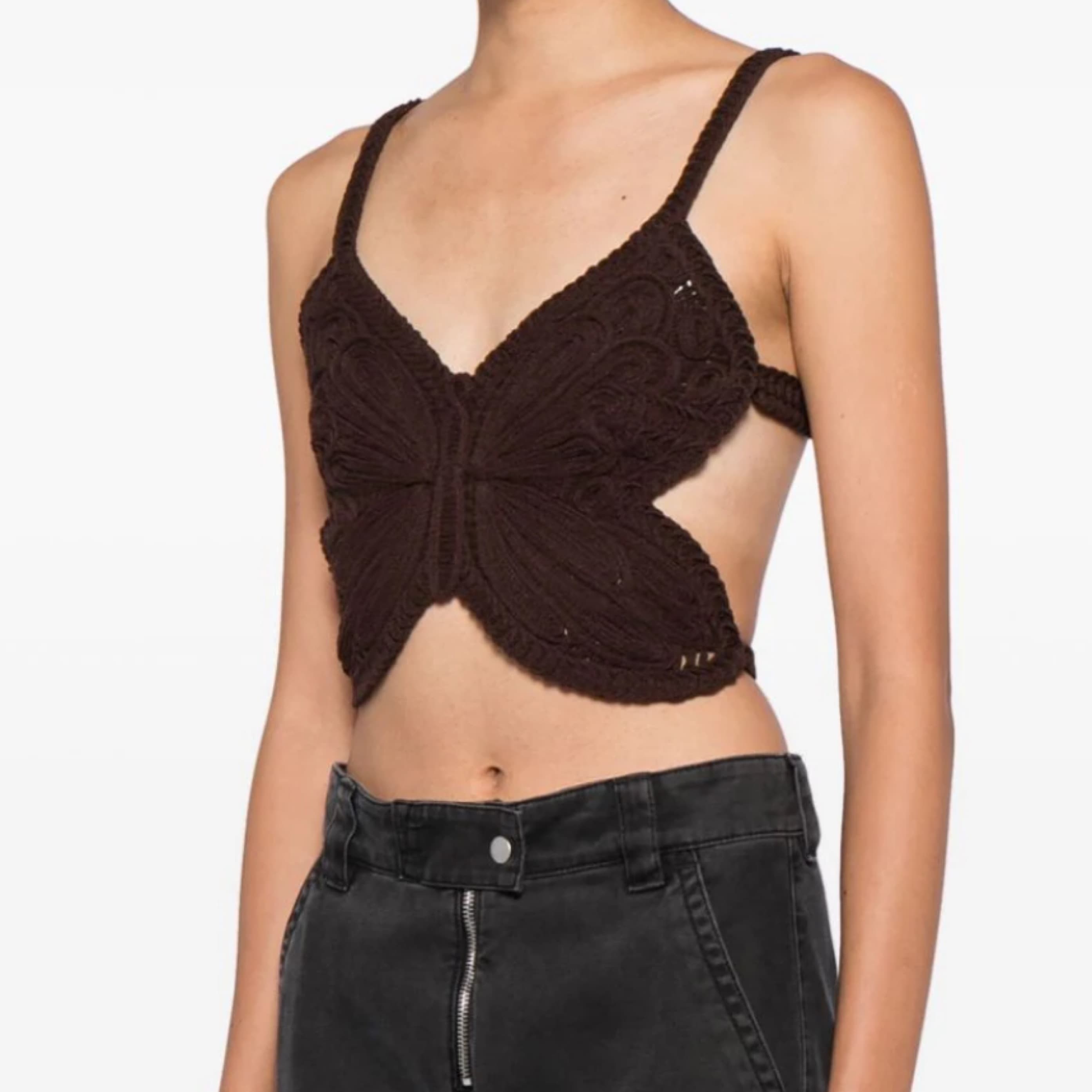 Bluemarine Butterfly Crochet Crop Top - Image 5