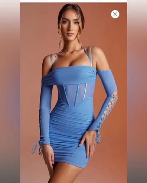 Oh Polly Blue Mini Dress - Image 1