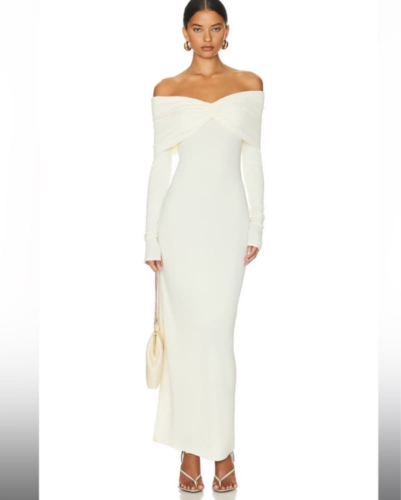 Helsa Matte Jersey Off Shoulder Dress - Image 1
