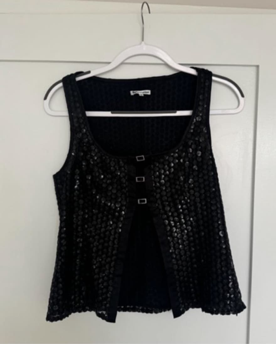 Reformation Black Sequin Top - Image 2