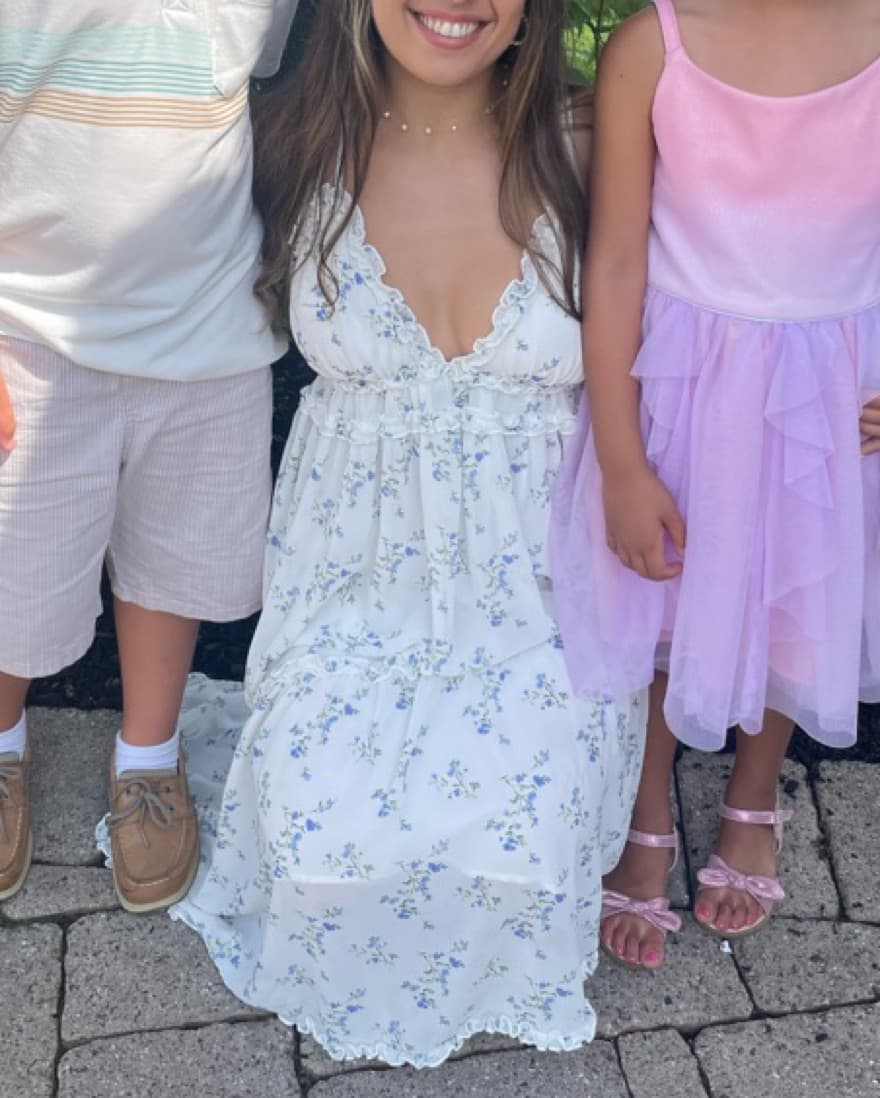White Floral Maxi Dress - Image 3