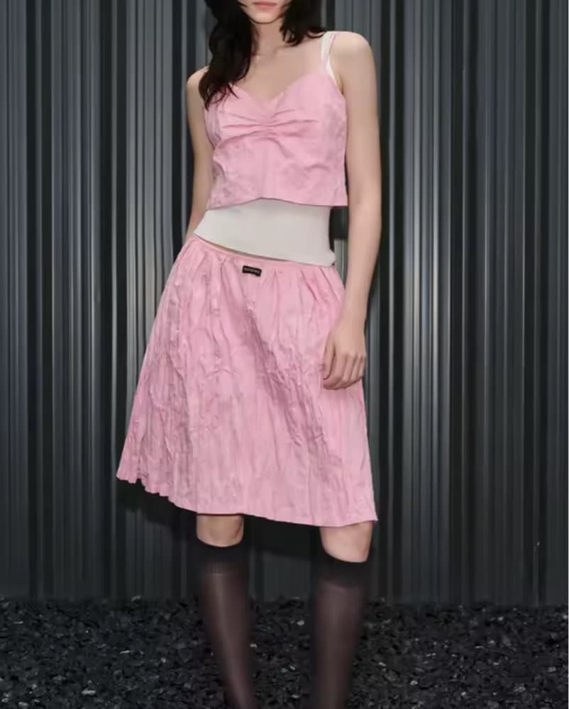 Miu Miu Pink Set (Crop Top + Skirt) - Image 3