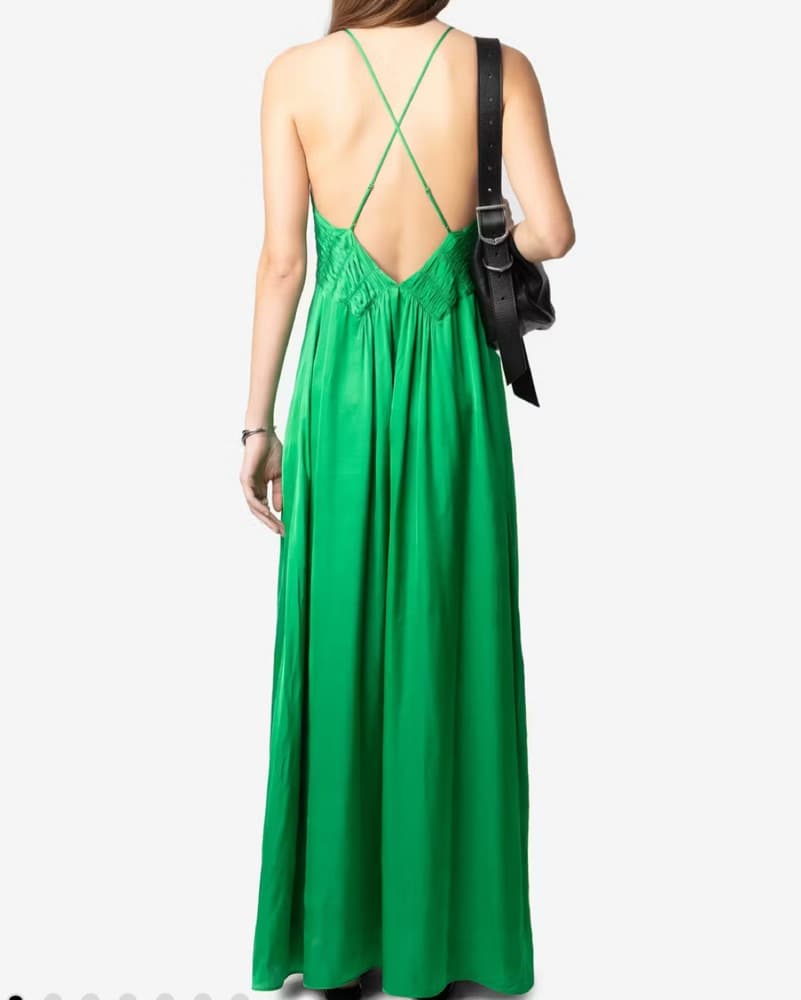 Green Satin Zadig & Voltaire Dress - Image 2