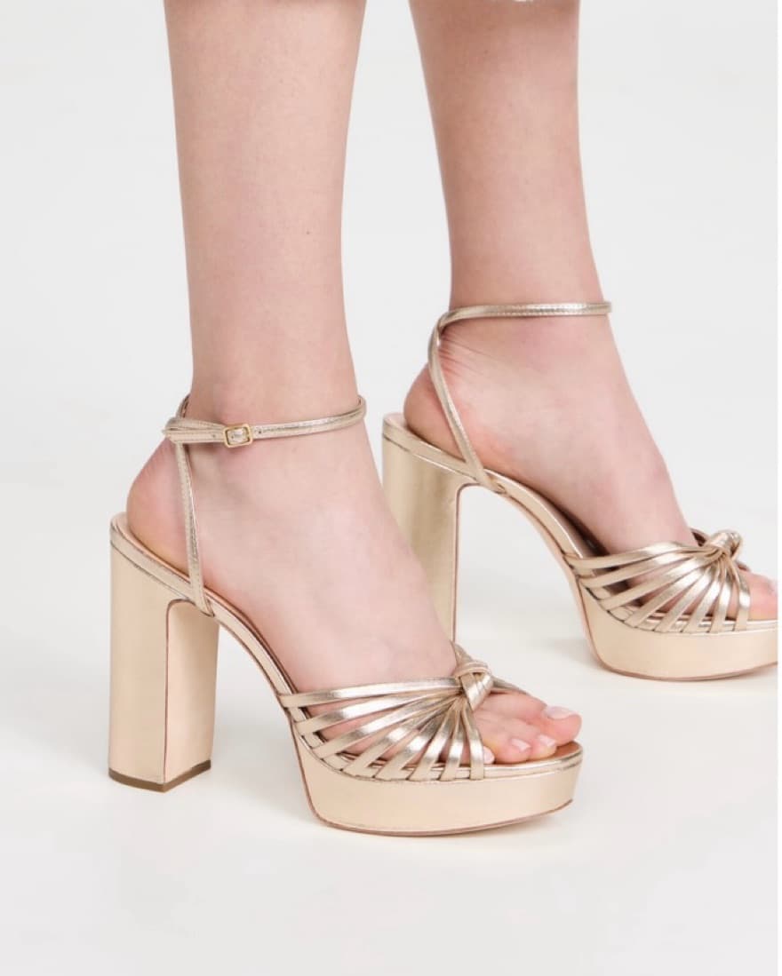 Loeffler Randall Gold Platform Sandals - Image 2