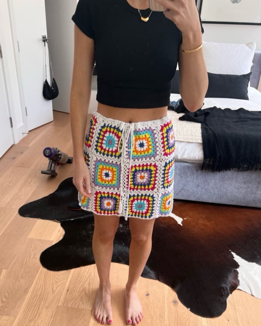 White Crochet Calzedonia Skirt - Image 2