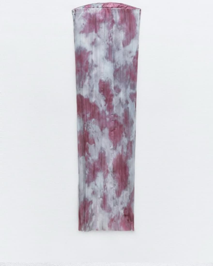 Zara Tie Dye Organza Strapless Dress - Image 3