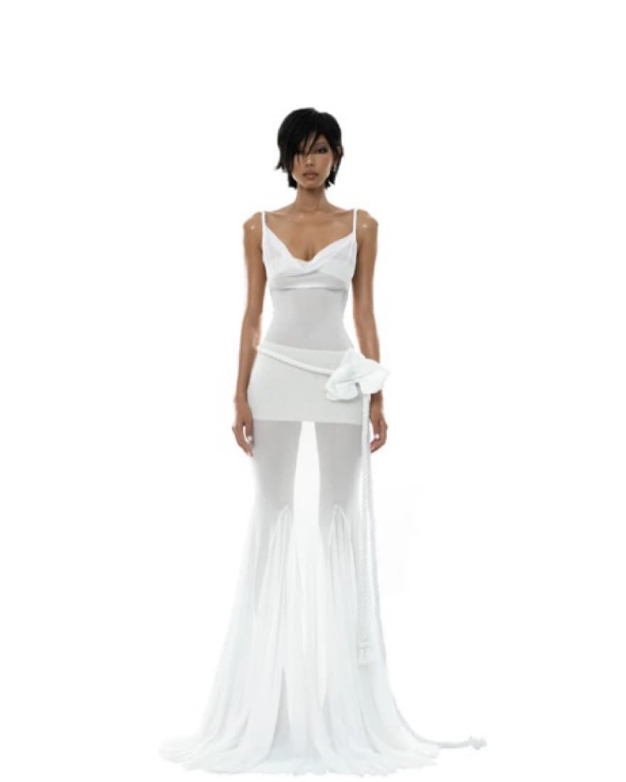 Huelley Rose Polka Dress - White  - Image 1
