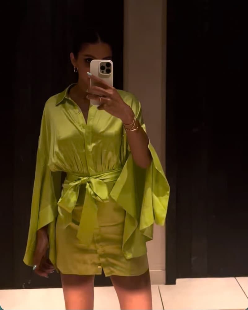 Retrofête Scottie Silk Wrap Mini Dress - Image 3