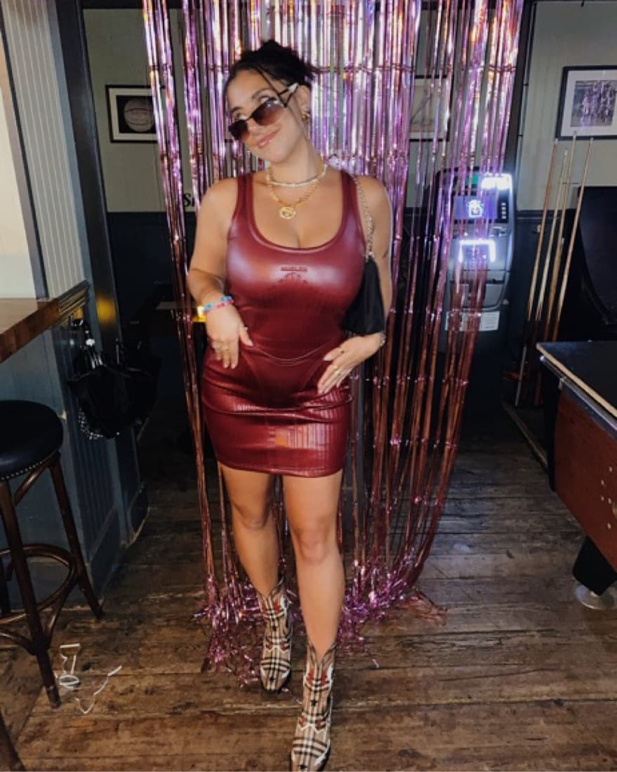 Mugler Embossed Mini Dress In Burgundy  - Image 2