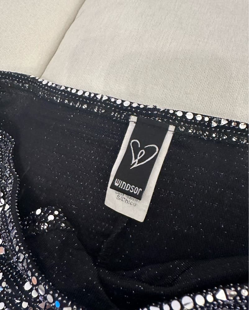 Sparkly Sequin Gray Black Miniskirt - Image 2