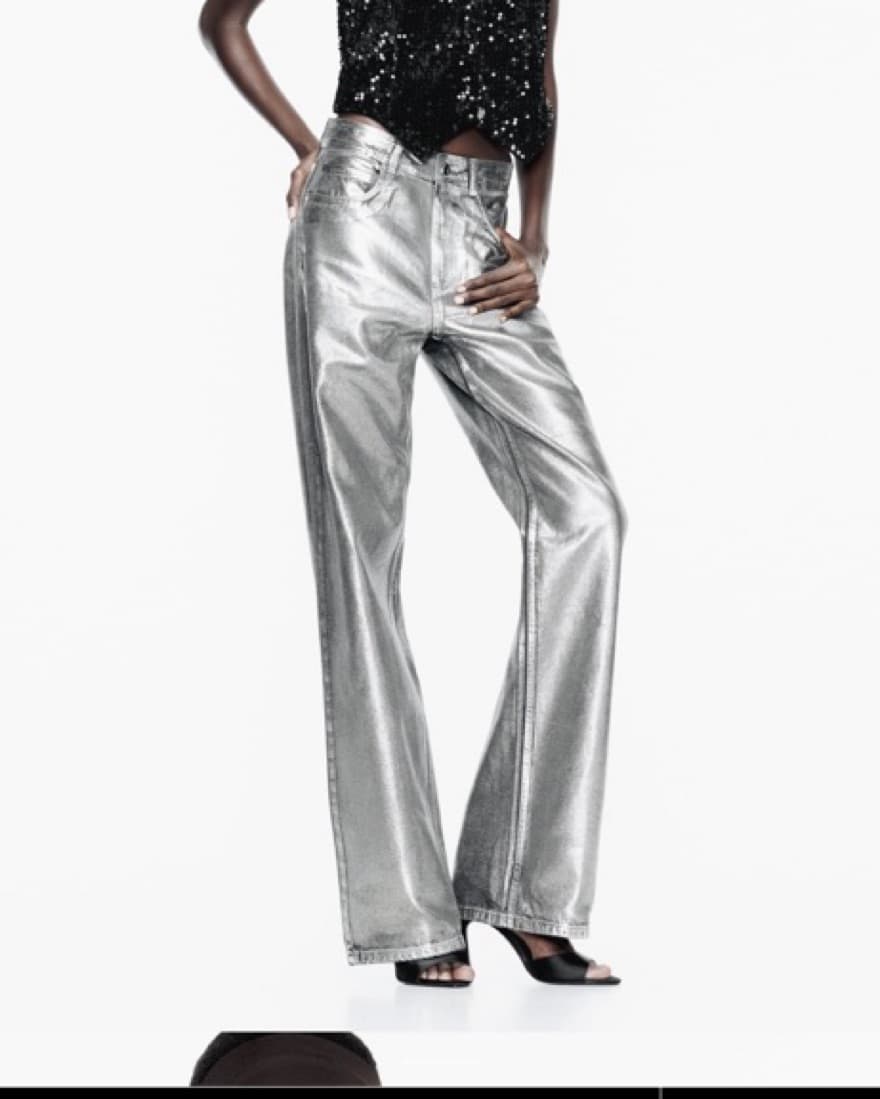 Zara Foil Straight Leg Jeans - Image 2