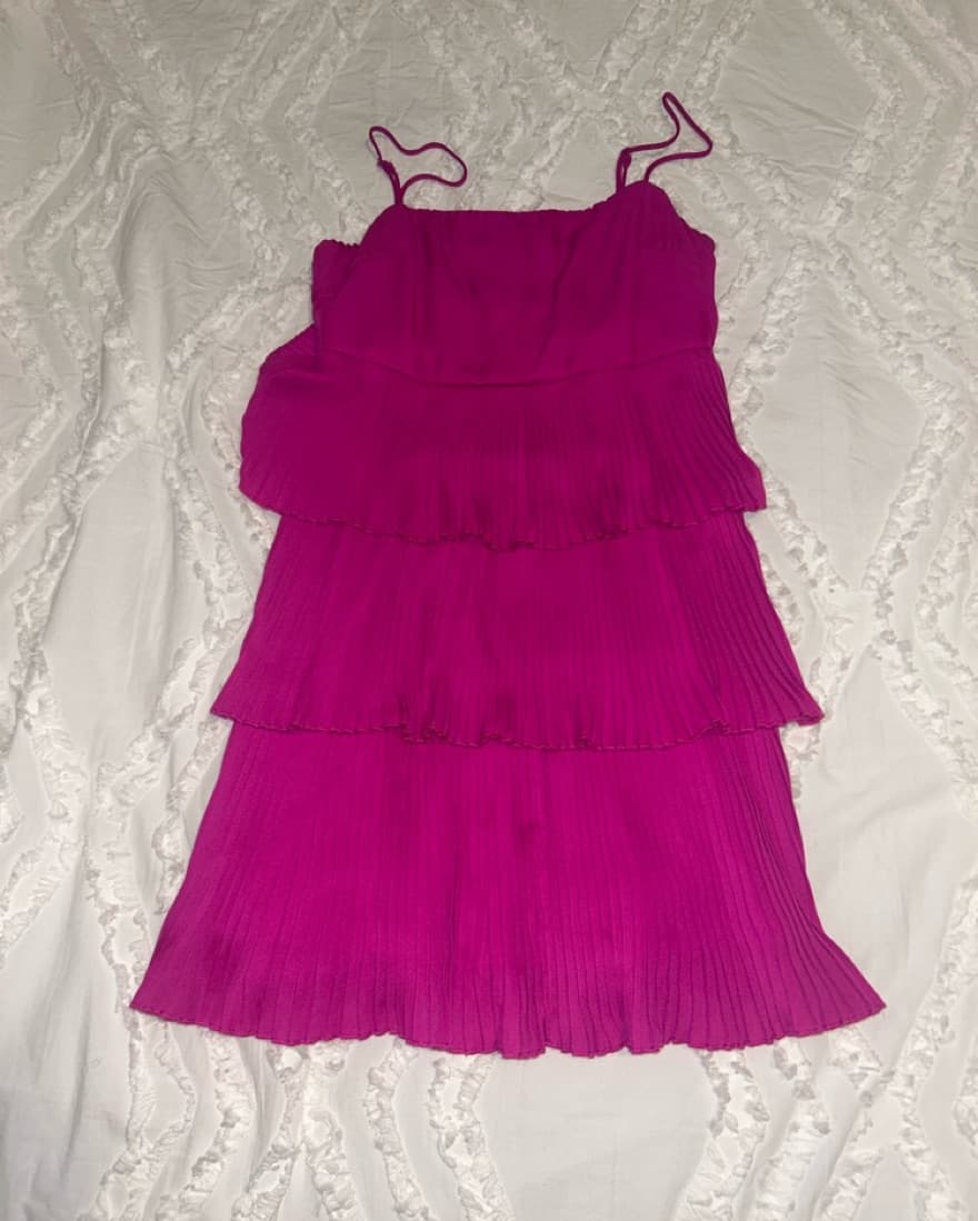 Vibrant Pleated Tiered Dress - Image 3