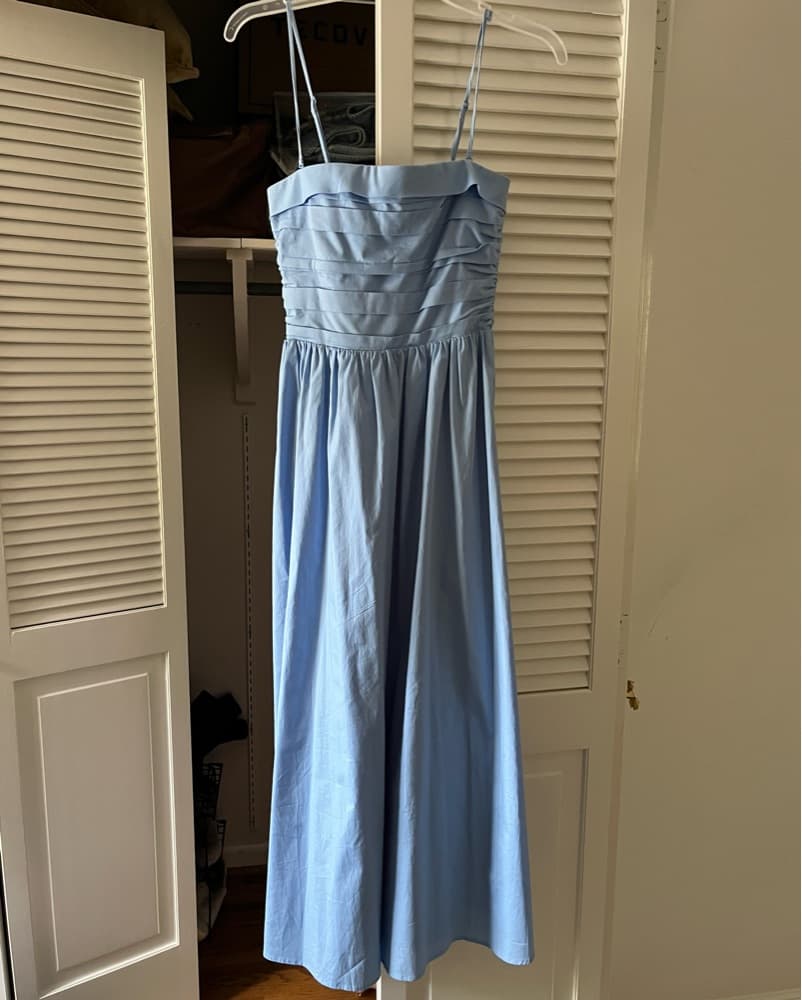 Wafy Blue Midi Dress - Image 4