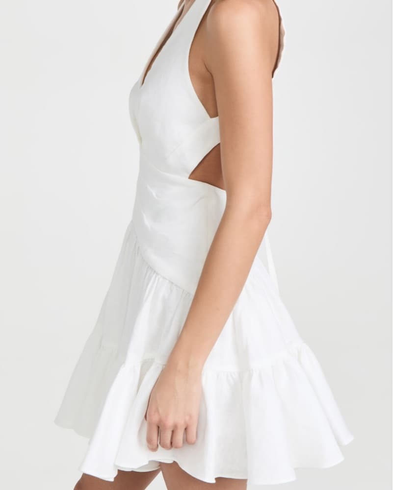 Zimmermann Open Back White V-Neck Dress - Image 6
