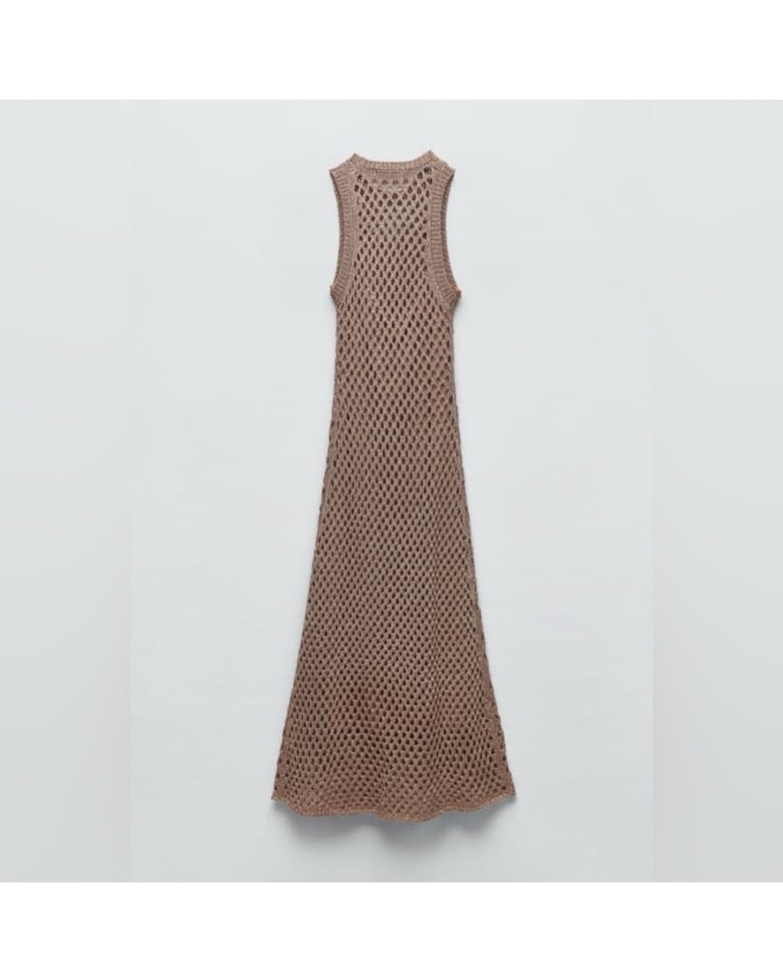 Zara OPEN-KNIT METALLIC THREAd Dress - Image 5