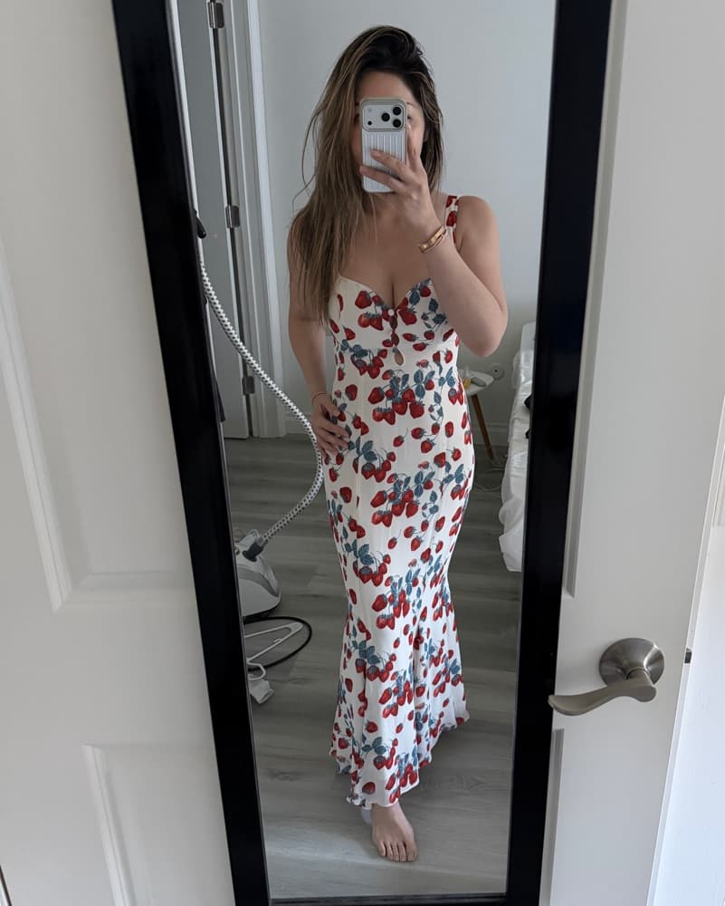 Reformation Laine Strawberry Dress - Image 3
