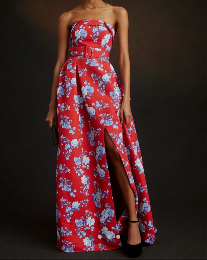 Sachin & Babi Brielle Gown - Red/Blue - Image 1
