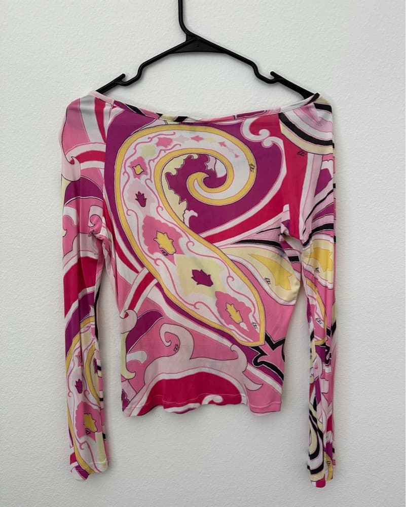 Etro Pink Printed Long Sleeve Top - Image 3