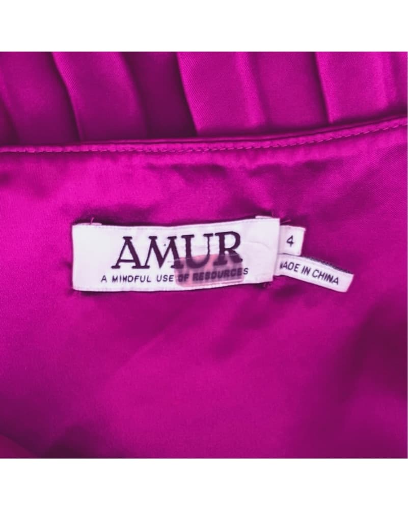 AMUR Magenta Pleated Maxi Dress - Image 3