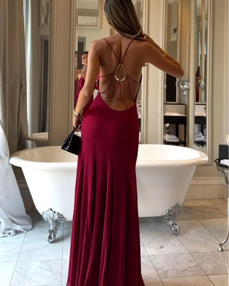 Sasha Therese Electra Maxi Dress Red - Image 1