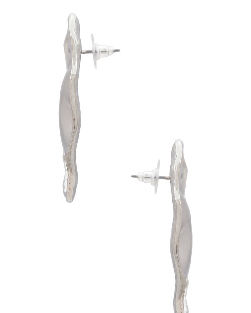 Elegant Wavy Crystal Acrylic Earrings - Image 2