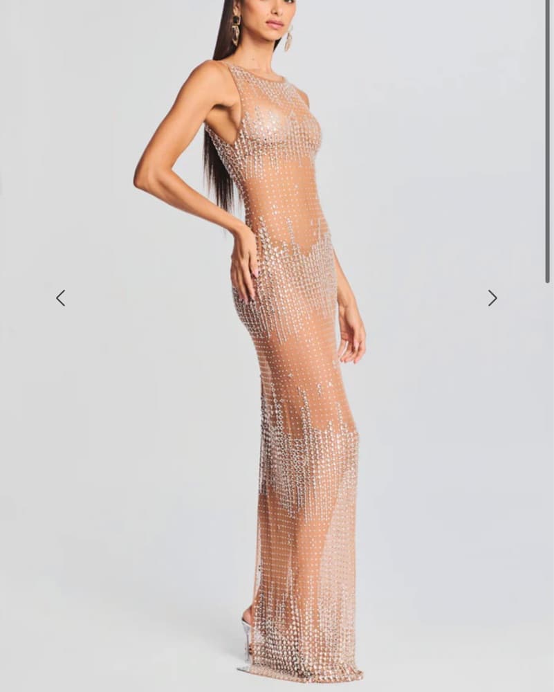 Retrofete Jovie Crystal Maxi Dress XXS - Image 2