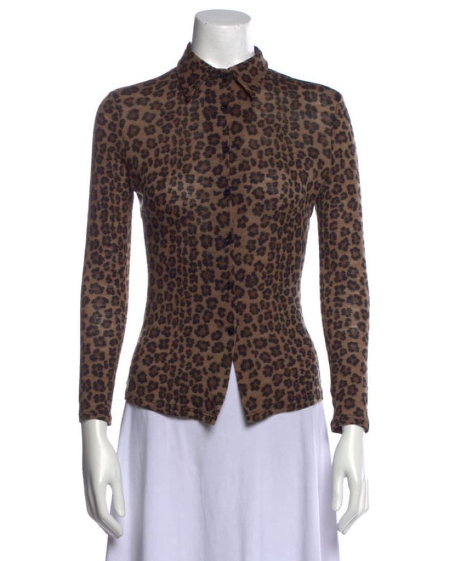 Fendi Leopard Print Button Up Top - Image 1