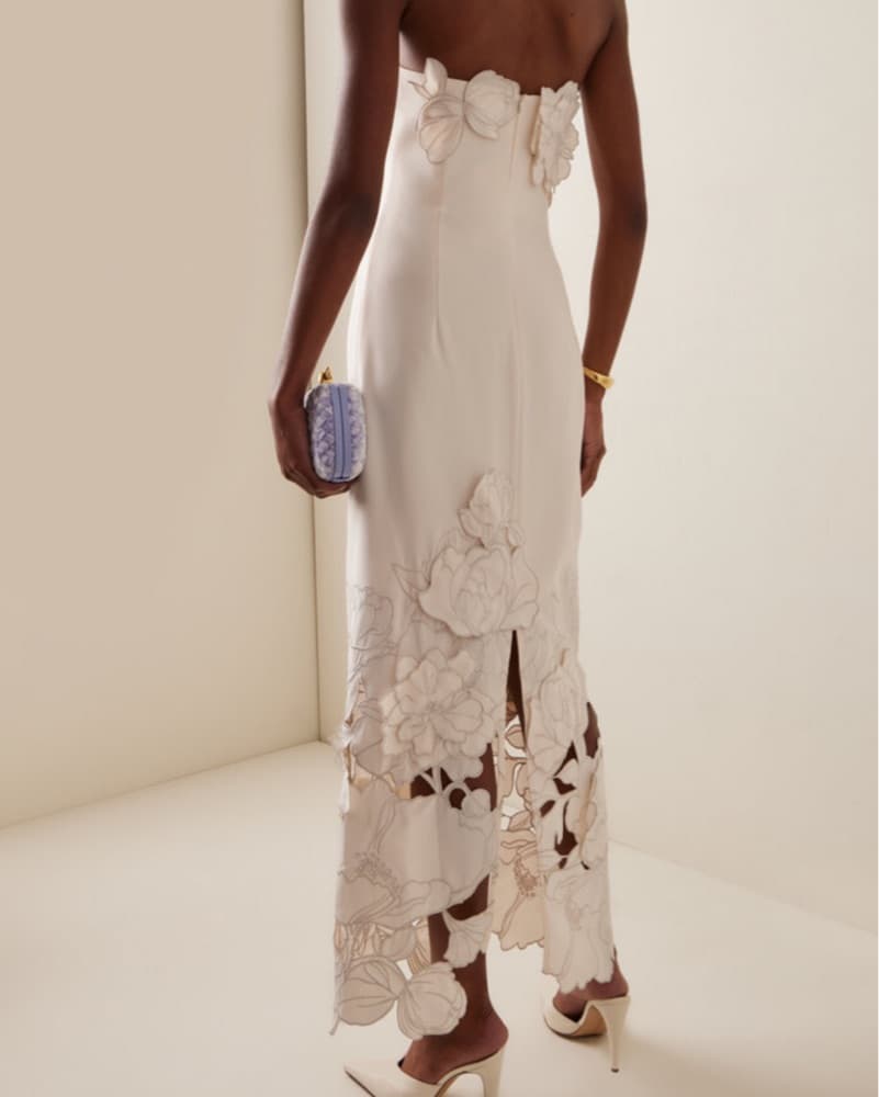 Leo Lin Rayna Floral-Appliquéd Maxi Dres - Image 4