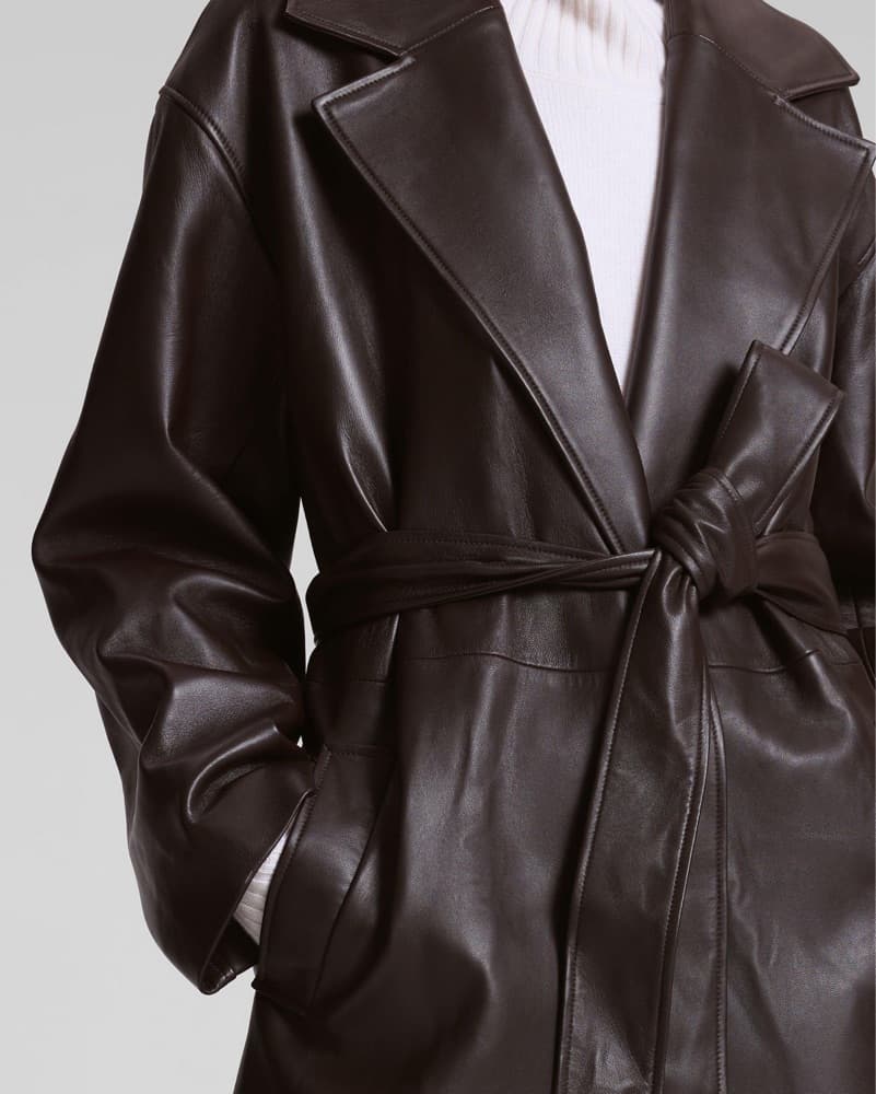 ALC Leather Belted Trench Coat - Image 2