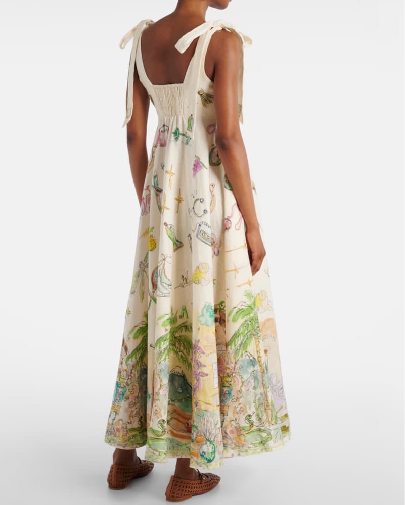 ALÉMAIS Anouk printed linen midi dress - Image 3