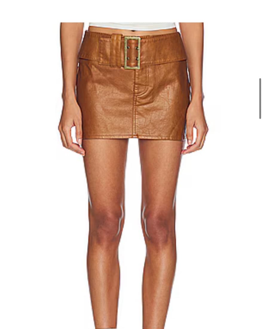 Brown Belted Mini Skirt - Image 1