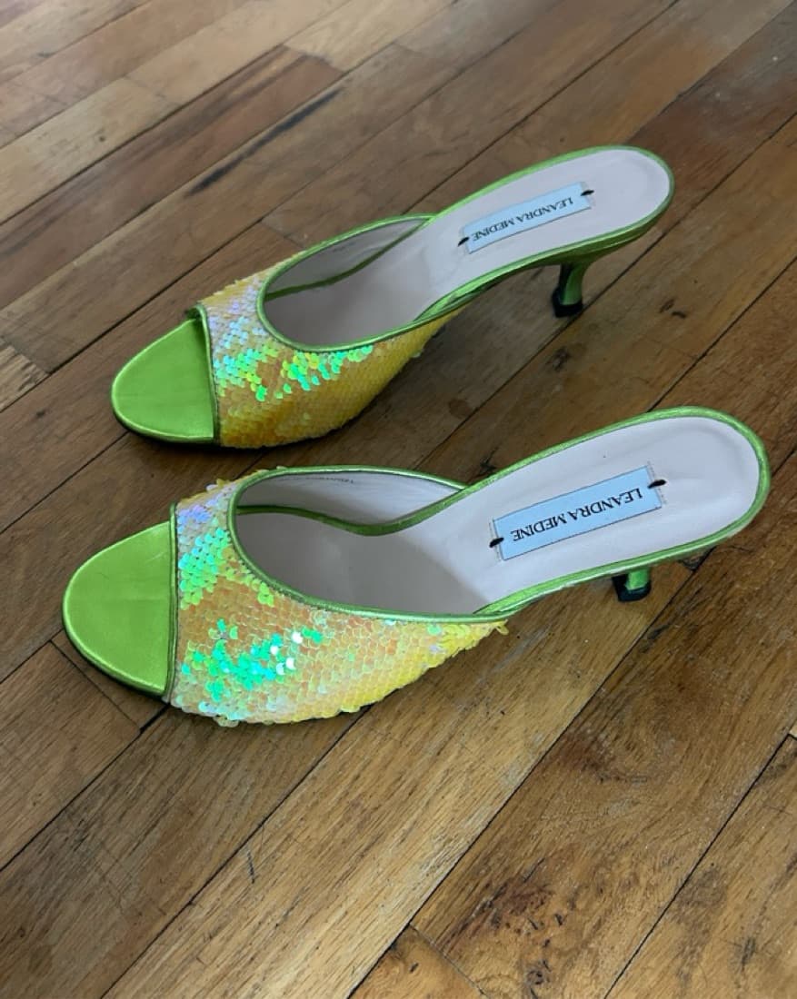 leandra medine sequin kitten heels - Image 3