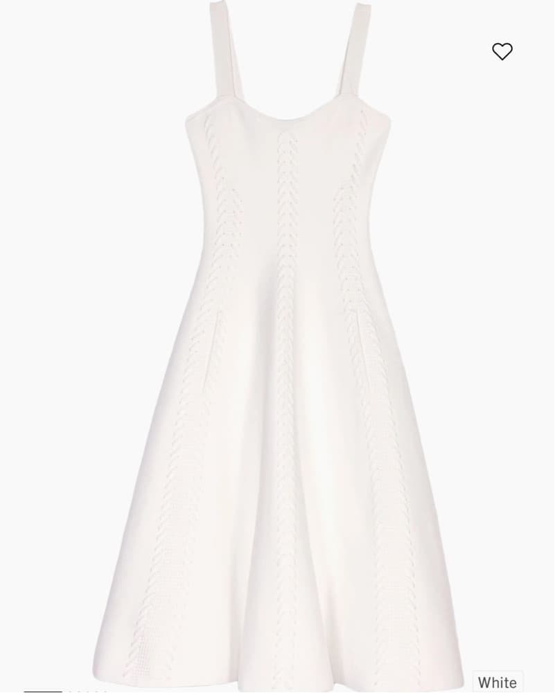 White Maje Knit Midi Dress - Image 1