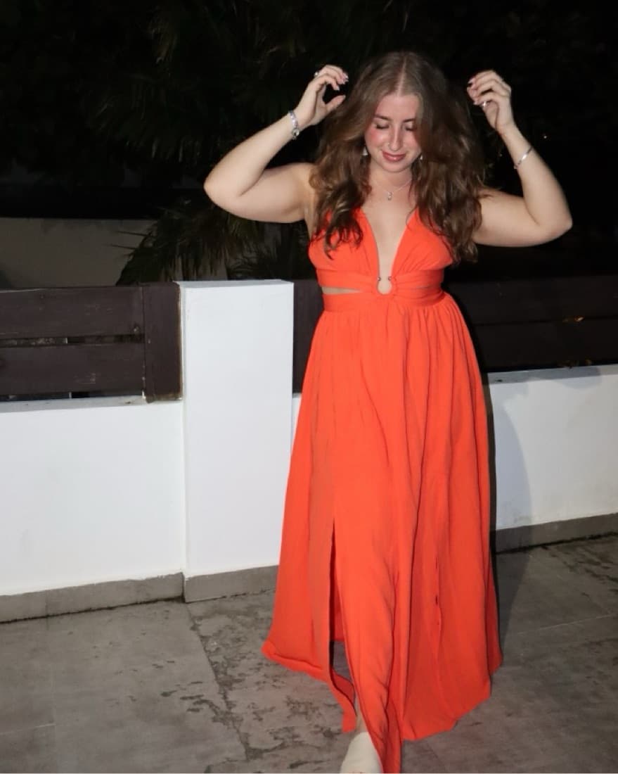 Radiant Orange/Red Maxi Dress - Image 3