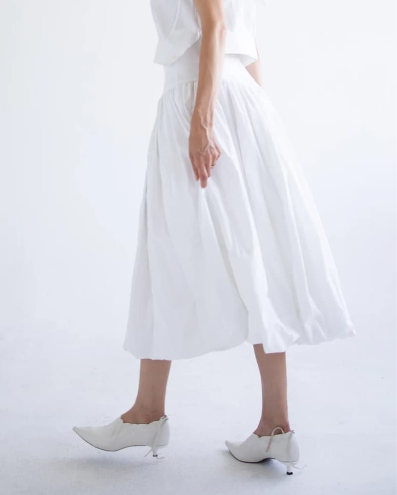 White Patchwork Skirt - Image 3