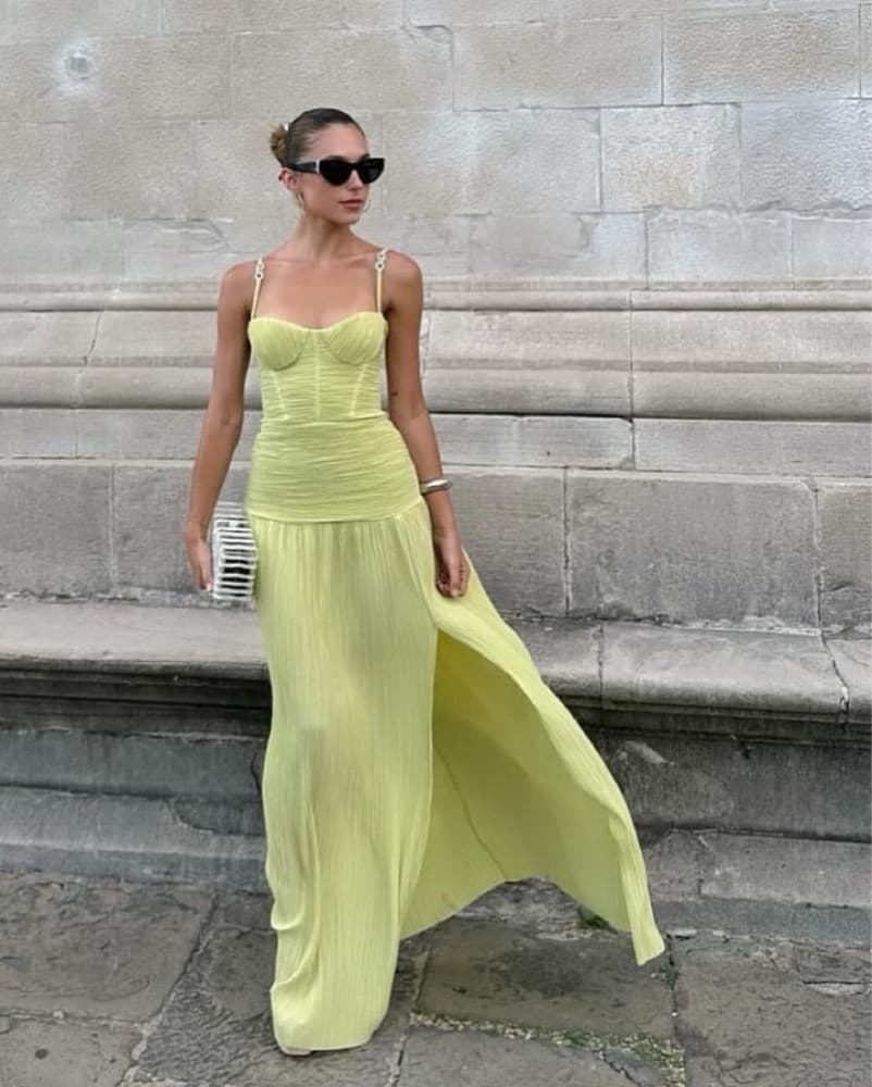 Manning Cartell Double Time Pleat Dress Green S - Image 1