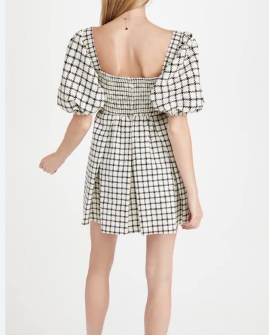 Monochrome Check Mini Dress - Image 2