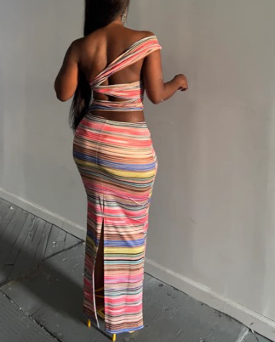 New Long Tight Unique Colorful Dresss - Image 2