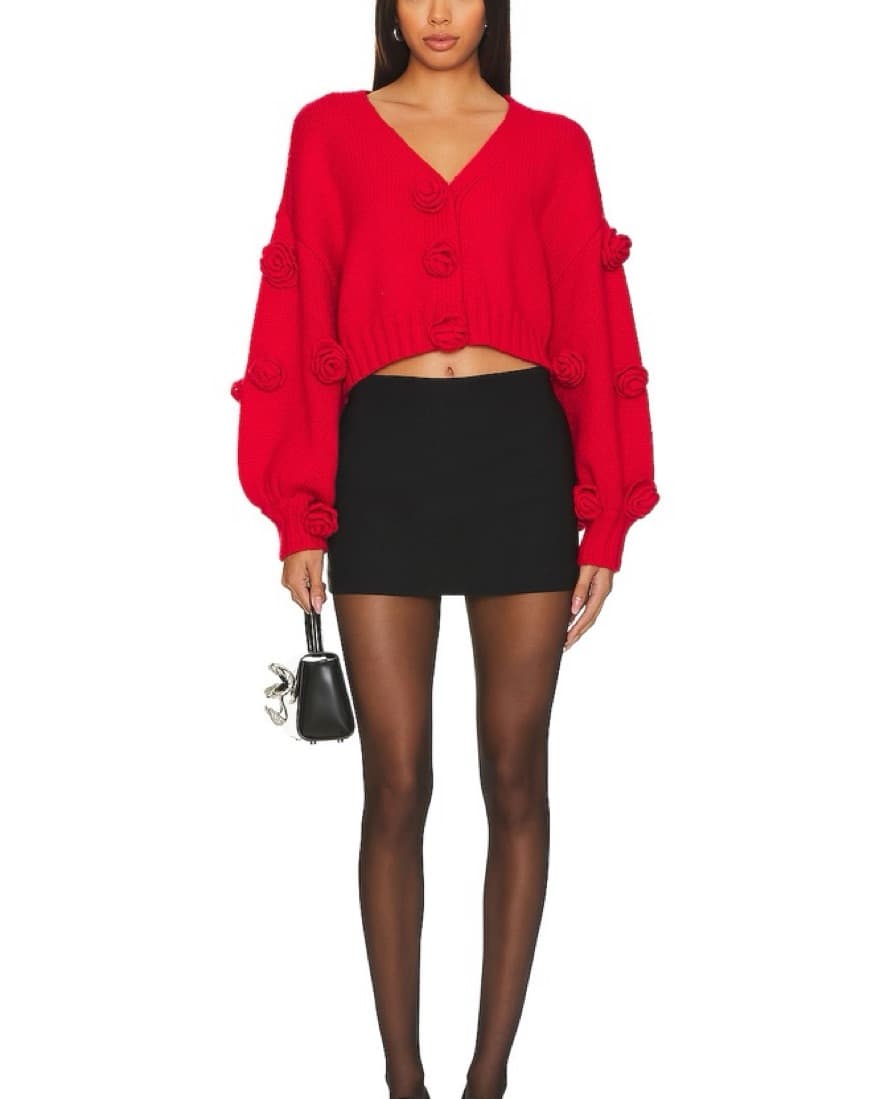 Scarlett Cardigan With Rose Details - Image 1