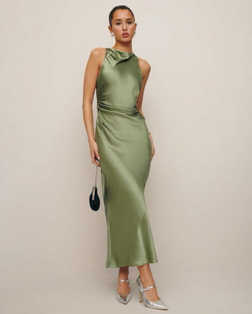  Reformation Casette Silk Dress - Image 1