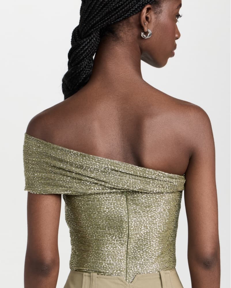 Sabina Musayev Illai Green Metallic Top - Image 2