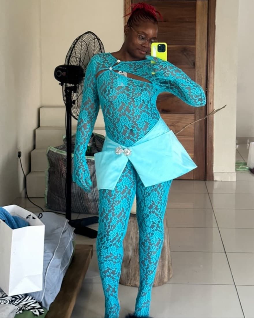 Brielle Blue Catsuit & Skirt - Image 5