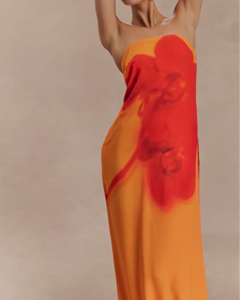 Vibrant Floral Strapless Maxi Dress - Image 4
